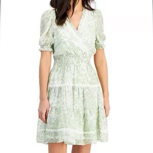 Taylor Light Green Floral Mini Dress